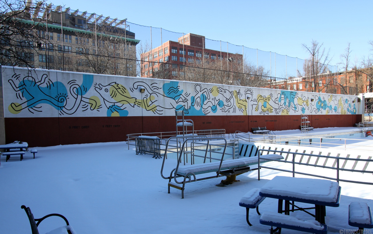 Keith Haring Mural Keith Haring’s Carmine Street Pool Mural, originally painted in August of 1987 and restored by the Haring foundation in 1995.
More photos of Keith Haring and his work.