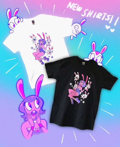 i have new bunny shirts up on my shop! they come in two colors! ✨✨✨ >>https://www.stebvi.com/&