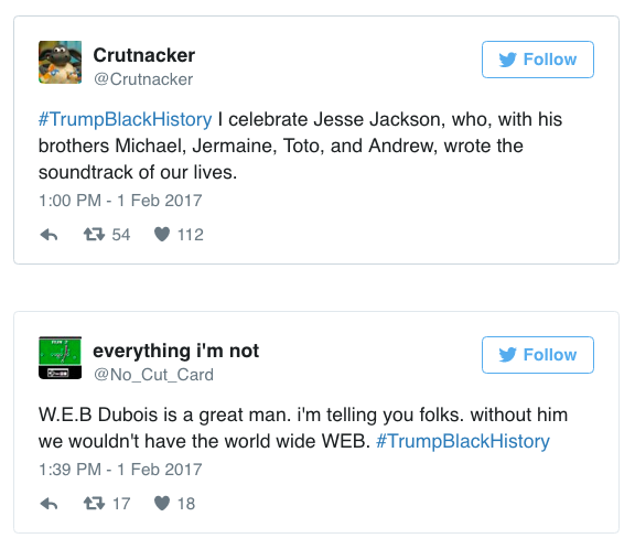 the-movemnt: #TrumpBlackHistory roasts Donald Trump for his ignorance about black