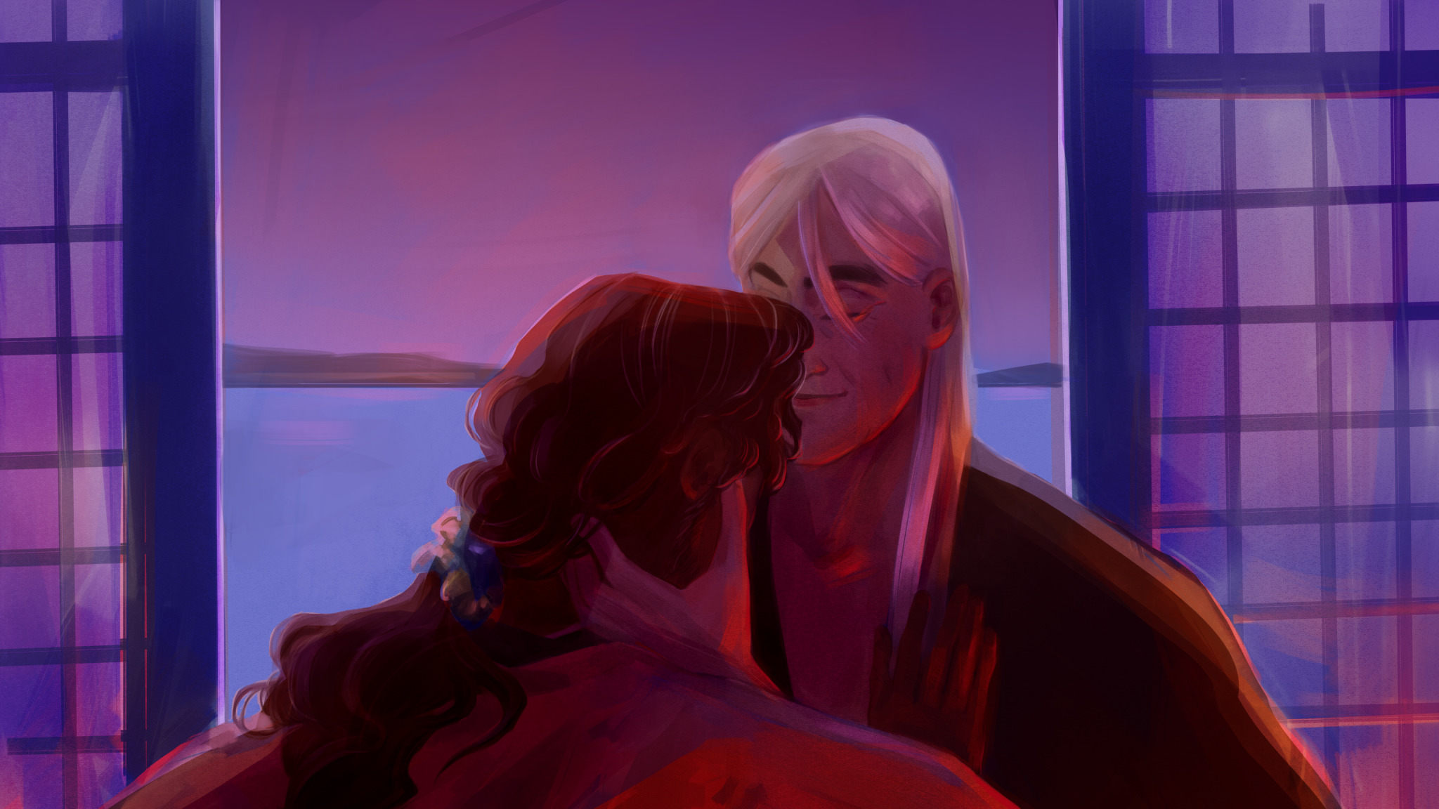 fecci:I imagine this is a farewell scene. A quiet and intimate moment before the terrible events they both foresee.In this picture, I tried to make Ukitake look older.We all know that aging in Bleach works in a non-obvious way. However, I like to think