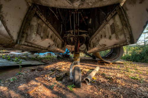 MAVERICK’S BACK YARDHidden behind a company shed, these two fighter jets are slowly rusting away. It