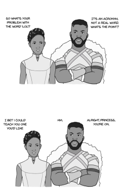 louislumbarcurve:  Shuri tells M’Baku DTF