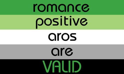 esperata:words reading ‘romance positive aros are valid’ on aro flag backgroundwords reading ‘romanc