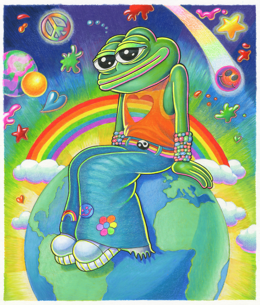 Пепе ворлд. Пепе хиппи. Радужная Pepe. Matt Furie Pepe. Rainbow Pepe обои.