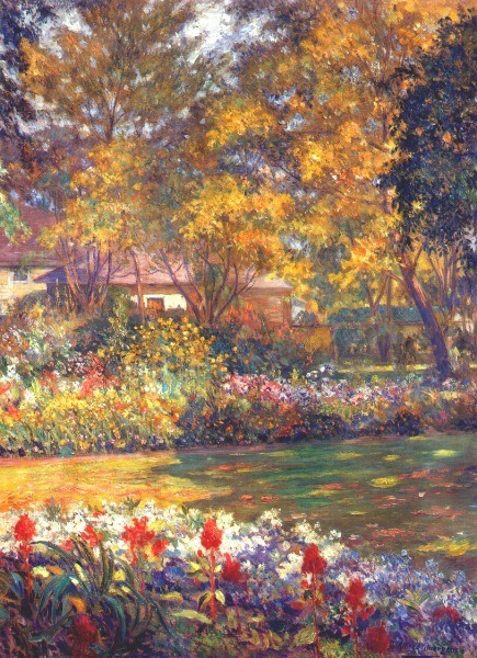 A September Garden - Alfred Juergens( American 1866-1934)