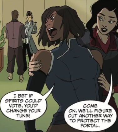 teamkorrasami:  asami really does have a thing for touching korra’s shoulders especially