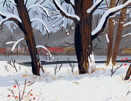 kimdraws:Painting the sparkly snow