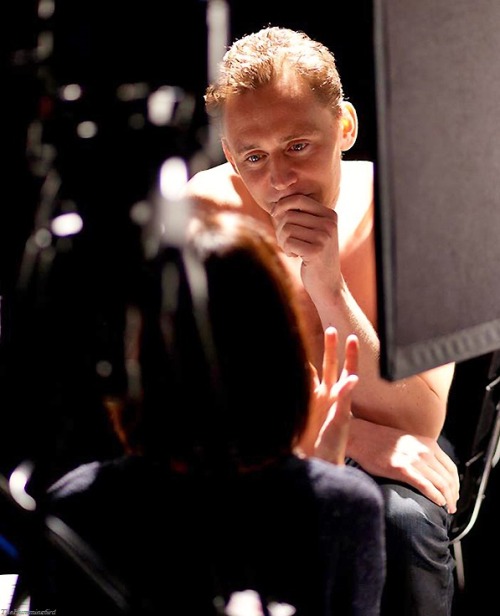 thehumming6ird:Tom Hiddleston and director Manjinder Virk, behind the scenes of ‘Out of Darkness’ in