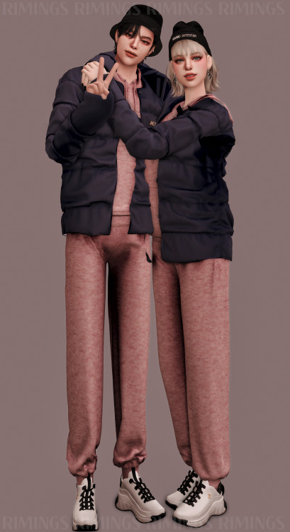  [RIMINGS] Padded Jacket & Sweat suit _AM & AF - FULL BODY 2 ( MALE & FEMALE )- NEW MESH