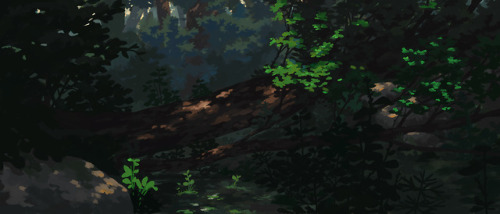 Some backgrounds I painted for my graduation film <3 