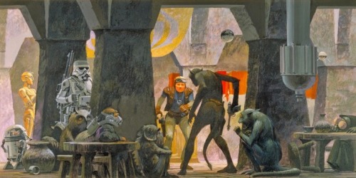 Welcome to Tatooine. Art by Ralph McQuarrie for STAR WARS.