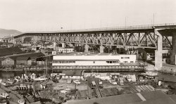pasttensevancouver:  Granville Bridge, 1955 Source: Photo by Otto F Landauer, Jewish Museum and Archives of BC #LF.02692 