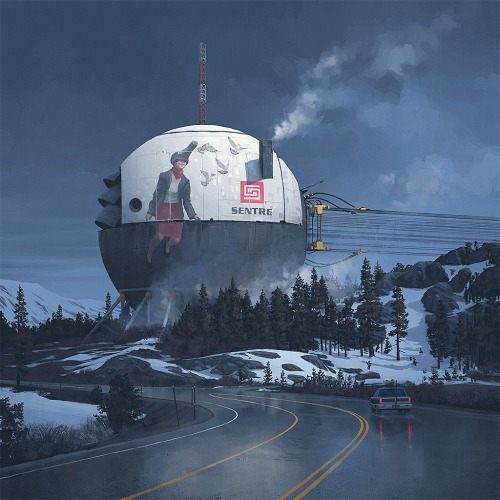 gerardofilici:10 Real Retro Sci-Fi paintings by @simonstalenhag