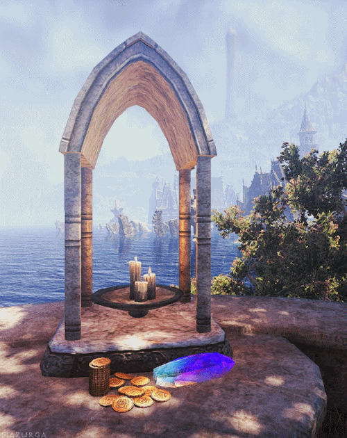 mazurga:Offerings of coins and a soul gem, somewhere in Summerset