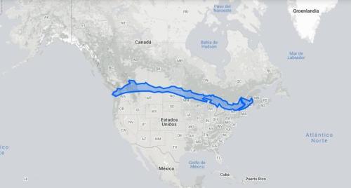 Chile is about as long as the US-Canada border
