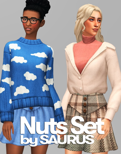 saurusness: saurusness:Nuts Set by Saurus A cozy set of sweaters and skirts for those slightly chill