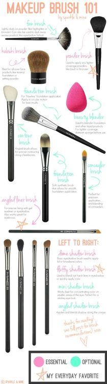 decorkiki:Here’s a breakdown on Makeup Brushes. Hope it helps someone!Shop KikiCloset or KikiModo