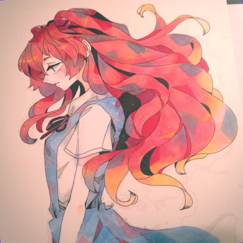 ionahi: printed out my auska drawing from earlier and decided to try colouring it with copics! used 