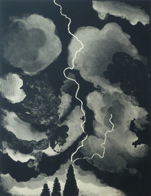 David Hockney (British, b. 1937, Bradford, Yorkshire, UK) - Study Of Lightning, 1973   Lithograph