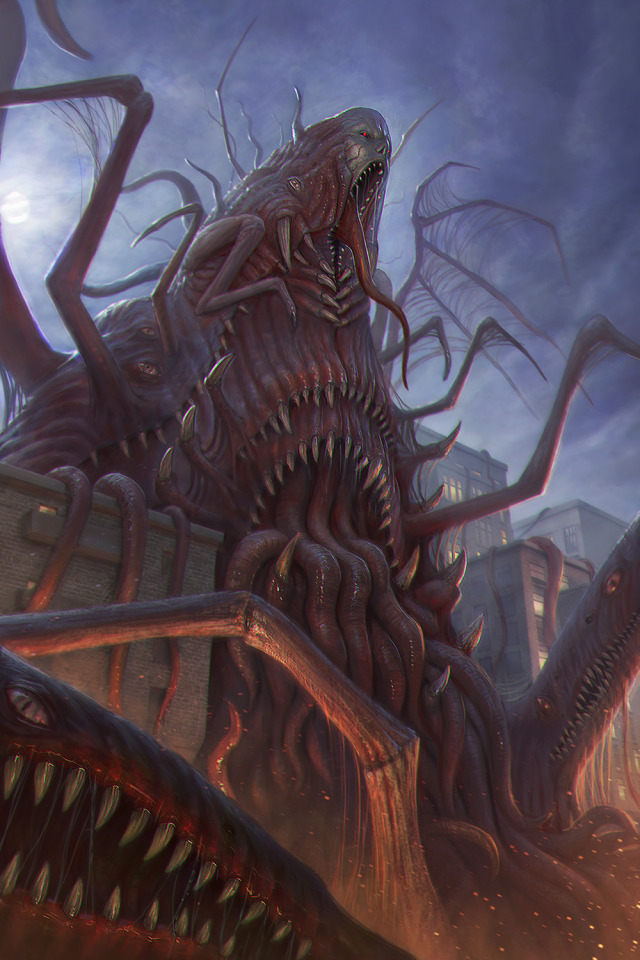 Balakaralimus, by Martin de Diego Sádaba (AlMaNeGrA), via DeviantArt. #illustration#weird art #martin de diego sádaba  #martin de diego sadaba #almanegra#monster#tentacles#teeth#lovecraftian#cthulhu mythos