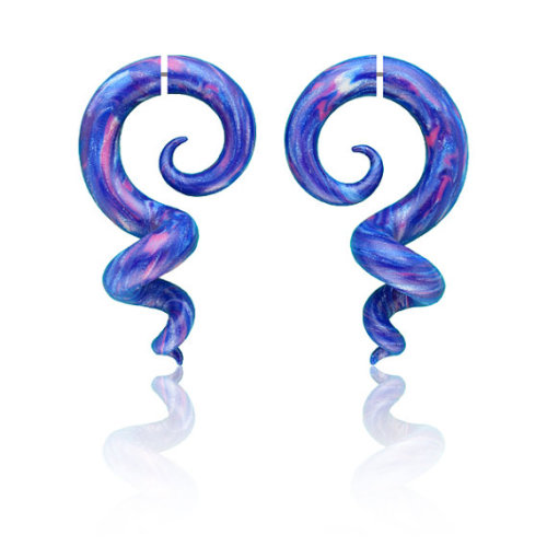 feminine/androgynous spacekin with tentacles for anon space fake curled gauge earrings galactic rare