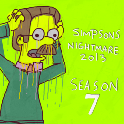 akumyo:  Today on SIMPSONS NIGHTMARE: SEASON 7 We’re slowing things down a bit so we can get a break. We may or may not watch some of season 8 today. Check out the new official IRC channel #boxes Remember that if you can summon your own Simpsons drawing