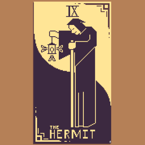 325. CardThe Hermit - one of the Major Arcana in a tarot deck. Drawing this card usually means you n