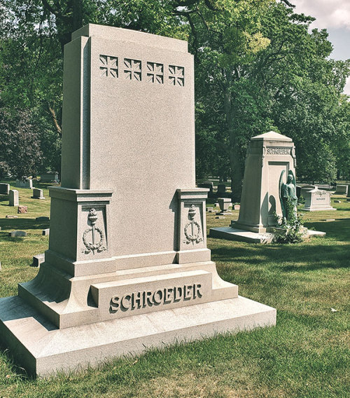 The grave of Walter Schroeder in Milwaukee’s Forest Home Cemetery