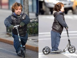 saveitforsatan:  If you’re feeling anything less than happy, Here’s Peter Dinklage on a scooter.