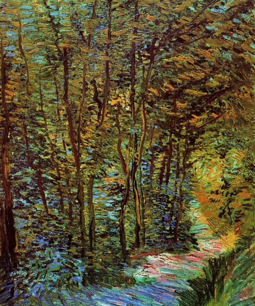 urgetocreate:  - Vincent van Gogh, Path in the Woods. Paris, 1887  