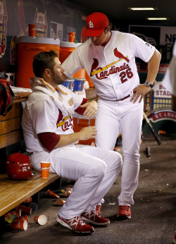 drakestories:  baseballbeisbol:  Lance Lynn &amp; Oh Michael…  There’s stiff competition, but hands down Matheny has my favorite ex-jock/coachdaddy bod. 