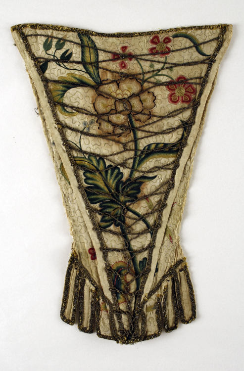 antiquevanity: Embroidered stomachers (18th century) | American/European | The Met