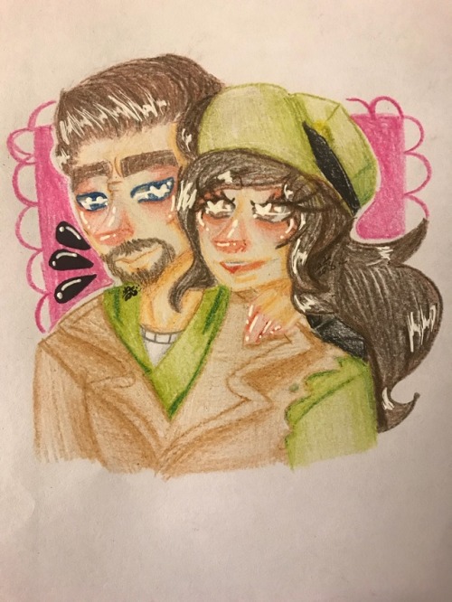 I drew my persona and MacCready from Fallout. I love him so much, but I can’t draw him. I’m never go