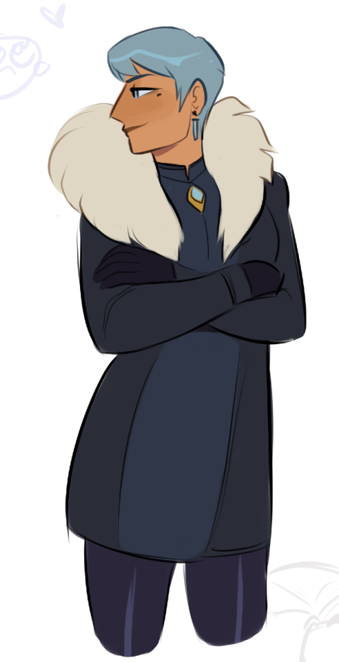 Short-haired Franziska confident in a cozy black winter coat with a big fluffy fur trim around the neck.