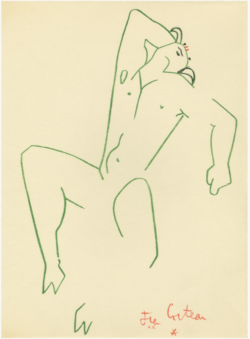 Jean Cocteau, Faun from Montagnes marines by André Verdet, published in 1961 - 200 copies with litho