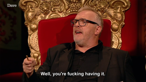 taskmastercaps: [ID: Seven screencaps from Taskmaster. Greg Davies says to Alex Horne, “I’m gonna gi