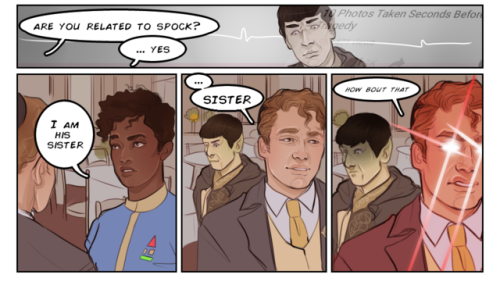 pencilscratchins:i love when people say michael’s existence is a plot hole because spock obvio