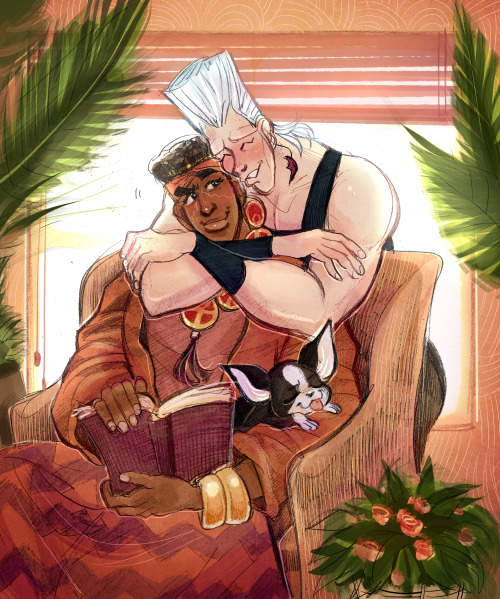 sumdac:  some fluffy abdul and pol (…plus iggy!!) for letsgomeisei!! thank you LOTS this was a challenge but super fun…and wah i love these two so much…waaah… _(:’3 」∠)_ 
