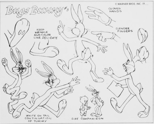 ‪Model sheets for Bugs Bunny and Lola Bunny. Bugs’s design changed a few times, though it has been m