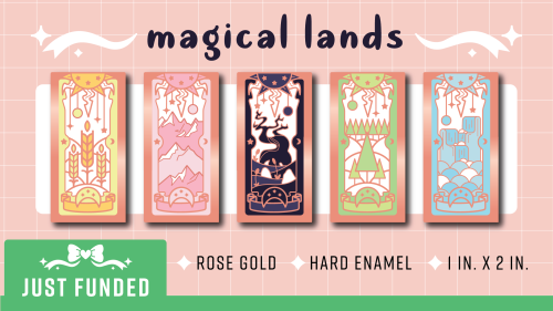 My Magical Lands enamel pins Kickstarter funded today! Still have 27 days to go and I’m working on s