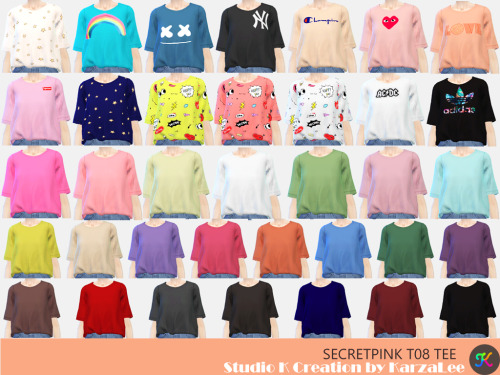 [SecretPink] T08 Tee (S4CC)standalone / 36 swatches / new mesh by me / base gameDownload