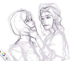 knifoon:  Working on another Korrasami pic.