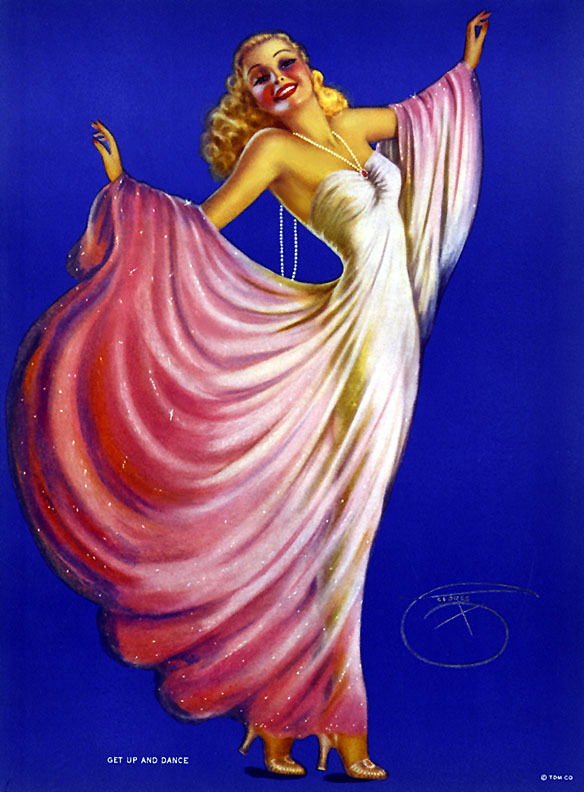 GET UP AND DANCE 40&rsquo;S-era showgirl print &ndash; by pin-up artist: