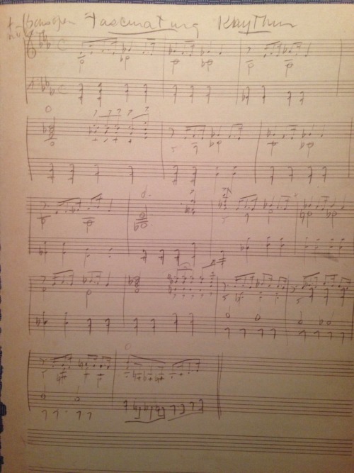 whimsical-vanilla: George Gershwin’s handwritten score for Fascinating Rhythm.