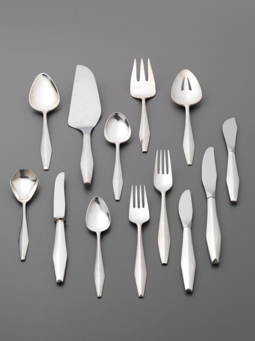 Gio Ponti, flatware Diamond, 1955. Stainless Steel. Manufactured by Reed Barton, USA, distributed by