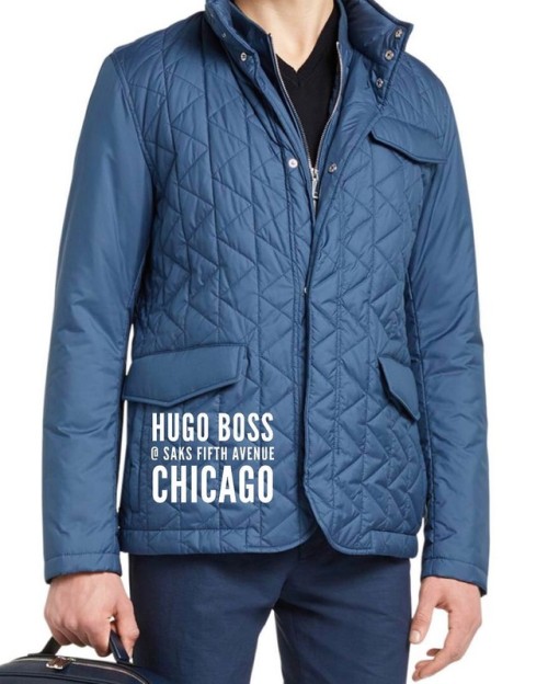 Spring 2017 - Check out the Cadell Coat from Hugo Boss - Quilted and water repellent with concealed 