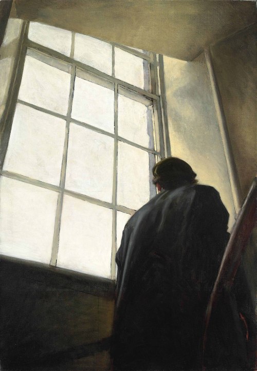 catonhottinroof:Stephen Conroy (b. 1964) Man on Stairs, 1993