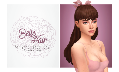 isjao:Belle HairBGC;Comes will all 24 EA hair colors;Hat Compatible;Bow doesn’t come with the hair;C