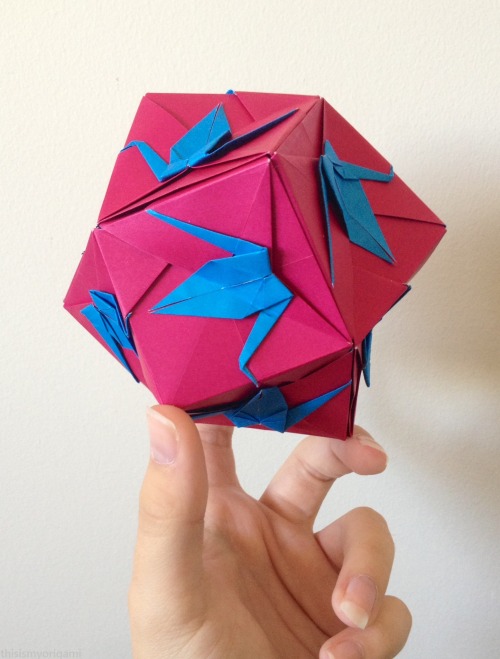 Porn photo thisismyorigami:  Crane Trisoctahedron designed