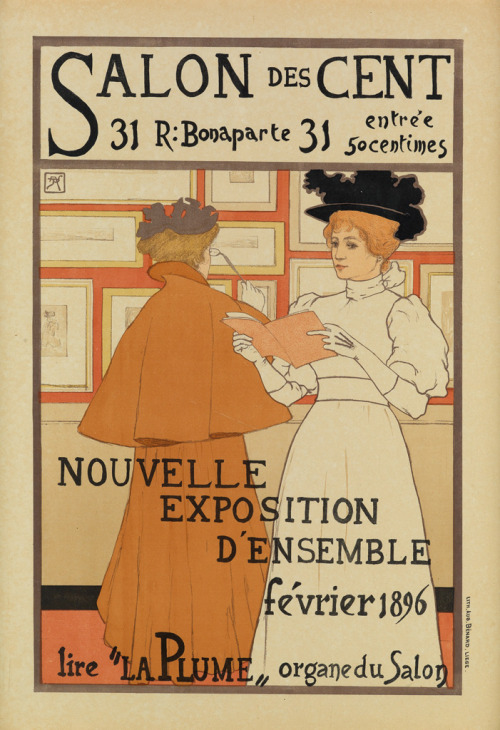 books0977:Salon des Cent / February 1896 (1896). Armand Rassenfosse (Belgian, 1862-1934). Poster. Pr